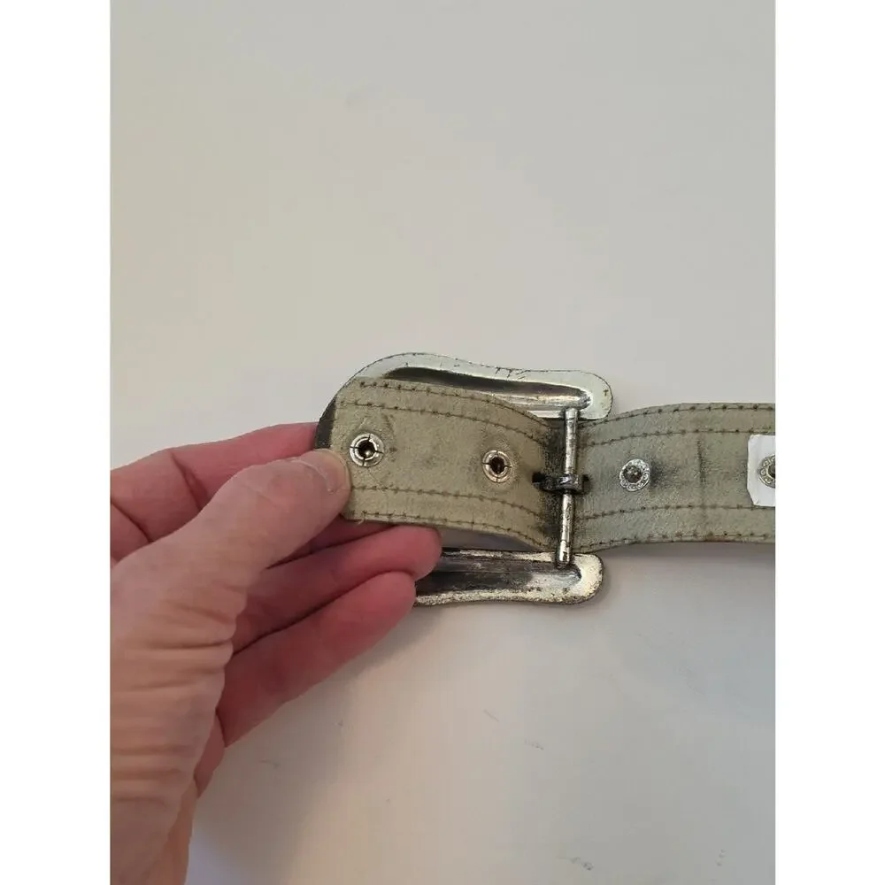 Roper Black Cream Suede Embroidered Leather Cowgirl Western Belt Women S/XS READ
